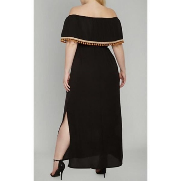 Ladies Pom Pom Fringe Maxi Plus Size Dress 1X 3X - Picture 2 of 4